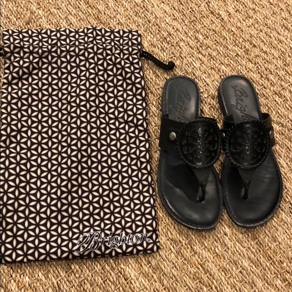 Brighton Shoes - Brighton Alexa Black Leather Sandals with Bag